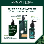 3-step Combo for oily scalp and greasy hair AROMASE Exfoliating - Shampoo - Herbal spray
