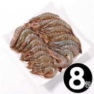 【華得水產】特大白蝦8包(淨重500g土10% 約18-22尾-包)