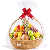 Homrelaxy 22 Keping Beg Selofan 24 x 30 Inci untuk Bakul Hadiah, Beg Bakul Jelas Plastik, Balut Selo