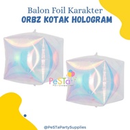 Iridescent Foil Balloon/Hologram Cube Foil Balloon/Orbz Square Foil Balloon/Orbz Square/Holostal Can