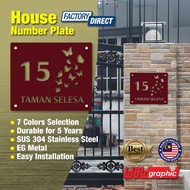 House Number Plate Nombor Rumah 门牌 Stainless Steel 304 白钢门牌  SERIES C1009
