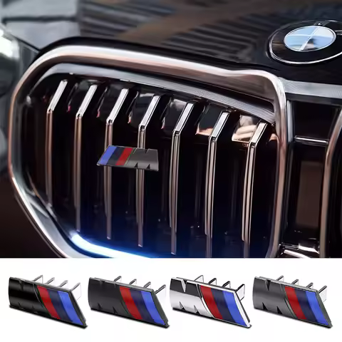 1Pcs 7.3cm 9cm M Logo 3D ABS Car Styling Front Grille Badge Emblem For Performance E36 E60 E90 X2 X1