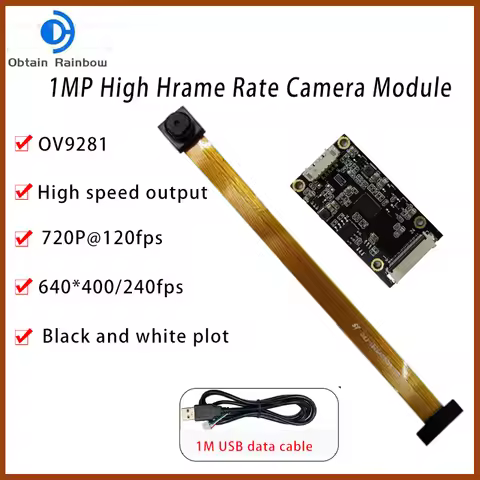 240fps 1 Million Camera Module OV9281 High Frame Rate Global Exposure High-speed Photography Black-a
