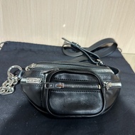 alexander wang亞歷山大王 斜挎包腰包 迷你 黑色