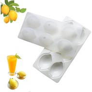 Uuxkgu Cedric Grolet Mold, acuan silikon mangga, acuan silikon buah berbentuk lemon 3D dengan 6 rong