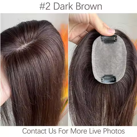7x10cm Silk Base Hair Toppers Virgin Human Hair Topper Clip In Extensions For Women Thinning Hairpar