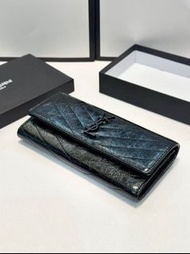 YSL Saint laurent niki油蠟小牛皮手拿银包 女款 黑色