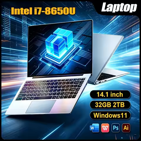 2026 14.1" Portable Windows 11 Laptops Computer Intel Core I7-8650U 12GB RAM 1TB 2TB SSD Laptops Off