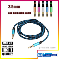 jack audio untuk speaker aktif tape mobil laptop handphone kabel aux 1x1 male to male 3.5 mm