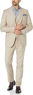Adam Baker Men's Classic Fit 3-Piece (Jacket, Vets, Trousers) Vested Suit Set - Many Sizes & Colors