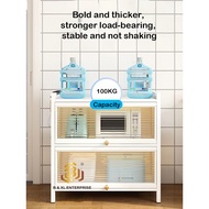 3 Layer 55cm & 80cm Multi-layer freestanding kitchen shelving cabinet with doors, multifunctional ca