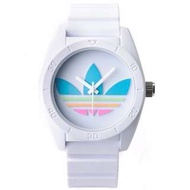 【吉米.tw】全新正品 愛迪達 adidas 經典休閒彩色三葉錶盤腕錶 白色橡膠錶帶 男錶女錶 ADH2916 0706