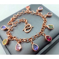 Genuine Nine-Leaf Gemstone Bracelet Length 6 7