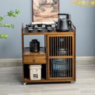 新中式家用移動茶桌客廳小茶臺泡茶幾茶車茶櫃燒水壺一體茶具套組