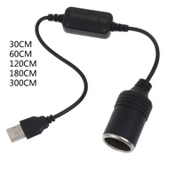 R* 5V USB Male to 12V Car  Socket Female Step Up Voltage Converter Cable USB Charge Port Converter