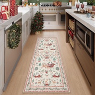Christmas rug, 1 count runner rug, long rug, Christmas decoration rug, H Decorative Rug, Non-slip Wa