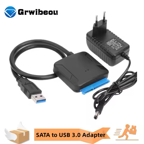 USB 3.0 to SATA Cable SATA III Hard Drive Adapter Converter for 2.5" 3.5" SSD HDD Hard Drive Disk wi