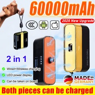 【 Wired+Wireless charging 2 in 1 】 60000mah wireless powerbank wireless fast charging power bank ccc