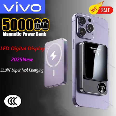 VIVO 500000mAh Magnetic Power Bank 25W Wireless Fast Charger Portable Large Capacity for Magsafe Pow