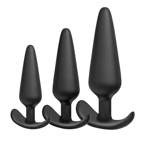 【G】Soft Silicone Anal Plug 3 Sizes Butt Plug Bullet Vibrator Stimulator Adult SexToy for Men/Women A