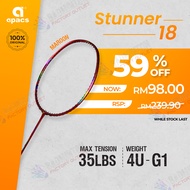 【FRAME ONLY】 APACS Stunner 18 (Maroon) Badminton Racket - 4UG1 Max.T 35LBS | Slightly Head Heavy Racket