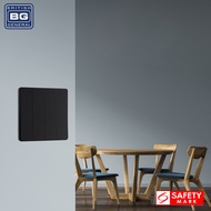 British General Evolve Matt Black Edge to Edge, 4 Gang, 2 Way Switch, 20 Amp (PCDMB44EB)