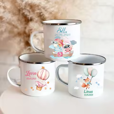 Personalised Kids Enamel Mug-Girls Mugs-Camping Mugs- Girls Gift- Birthday Gift Idea-Unbreakable,Bir