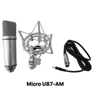 Micro thu âm live stream U87-MA tiếng to sáng kèm shock mount