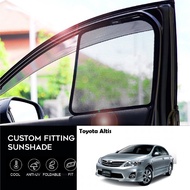(4 PIECES)Toyota Altis 2007-2012 Custom Fitting Magnetic Sun Shade / Sunshade