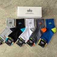 [5 Pairs] New Style alo yoga Socks Cotton Mid-Tube Breathable Casual Sports Socks