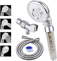 PRUGNA Filter Shower Head with Hose and Shower Arm Bracket, High Pressure &amp; Water Saving Handheld Shower, 3-Settings and Water Stop Mode Filter Showerhead for Dry Hair &amp; Skin SPA