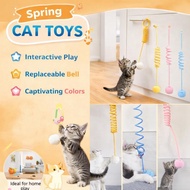Interactive Hanging Cat Toy With Rabbit Fur Ball And Retractable String For Boredom Relief B0E4