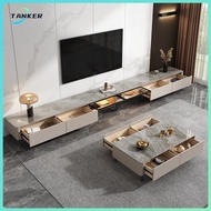 TV Console Cabinet Rock TV Panel Cabinet Coffee Table Light Luxury High End Floor Modern And Simple Living Room Home Use Internet Famous New Leg Platform