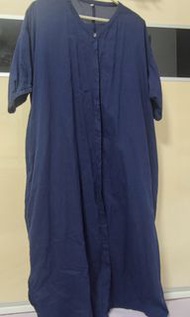 Uniqlo 深藍色長款襯衫裙 XS-S