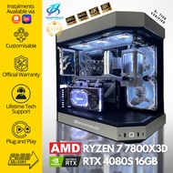 Custom Gaming PC Desktop Computer - AMD Ryzen 7 7800X3D + RTX 4080 SUPER 4080S 16GB - Gundam White-B