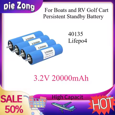 3.2V 20000mAh High-Capacity 40135 Lifepo4 Battery Pack Solar Energy System for Boats and RV Golf Car