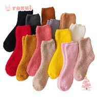 ROXUL Coral Velvet Socks Christmas Gift Fashion Thick Winter Warm Breathable Bed Floor