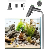 Pembersih Kerikil Akuarium Elektrik AQQA, Alat Pembersihan Tangki Ikan Automatik 6 dalam 1 Vakum Ker