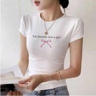 Double Lining Printed Basic Top Sweet Body Hugging Full Length Stretchable Womenswear