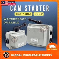 15A / 30A Cam Starter 500V Three-Pole & 2 Circuits Waterproof Cover Switch Reversing Switch Cam Moto