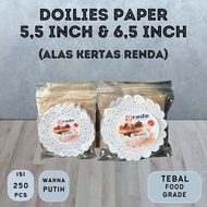 (250 PCS) White Grade Lace Paper Doilies 5.5 Inch & 6.5 Inch Diameter | Cake Base Bread Cake