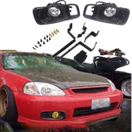 Yellow/Clear Fog Light Lamp Halogen Fit 99-00 FOR HONDA CIVIC 2/3/4 Dr EK EM JDM Kit EX DX LX SI SiR