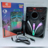 Karaoke Speaker 7806 8 inchi Bluetooth Portable Extra Bass brain power Free Microphone QS 7806