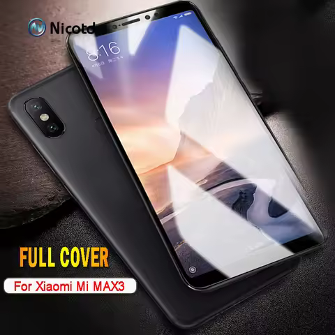 Nicotd Tempered Glass For Xiaomi Mi Max 3 4D full cover Screen Protector Protective Film for Xiomi M