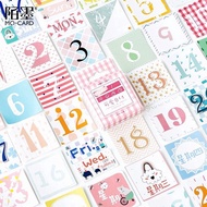 👍 Stiker Angka Tanggal Hari ( Isi 40 - 45 Pcs/Pack ) Untuk Deco DIY