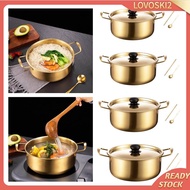 [Lovoski2] Korean Ramen Cooking Pot Noodles Pot Household Double Handle Multifunction Pot Instant Noodles Pot for Backyard