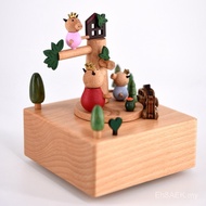 Gift Music Box Crafts Wooden Wooden Wood Crafts Music Box Children's Day Music Box Solid Wood Music 