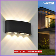 PENGIRIMAN CEPAT TaffLED Lampu Dinding Hias Outdoor Aluminium 8W 8 LED Warm White RL B15 / lampu tam