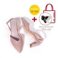 Joti Fiona 3237VN6 Women's High Heels - Pointed Toe Open Heel Platform Heel 6cm High Matte Leather -