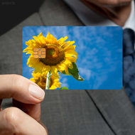 3D Printing Sunflower Anime Front Cover Film Sticker Skin for Credit Debit Card Small Large Chip